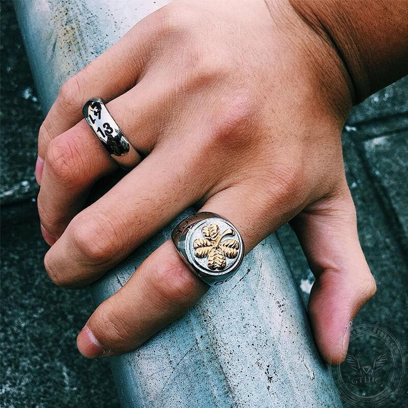 3404-four-leaf-clover-stainless-steel-lucky-ring-2.jpg Four Leaf Clover Stainless Steel Lucky Ring