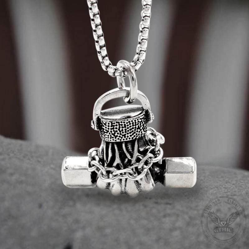 3658-fist-dumbbell-stainless-steel-pendant-3.jpg Fist Dumbbell Stainless Steel Pendant