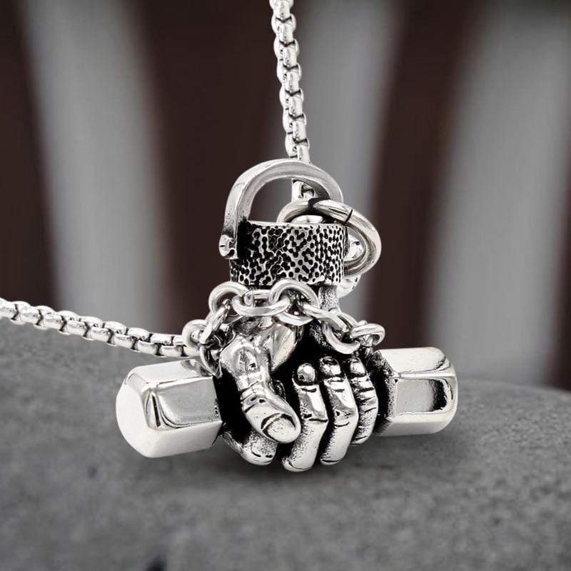 3658-fist-dumbbell-stainless-steel-pendant-4.jpg Fist Dumbbell Stainless Steel Pendant
