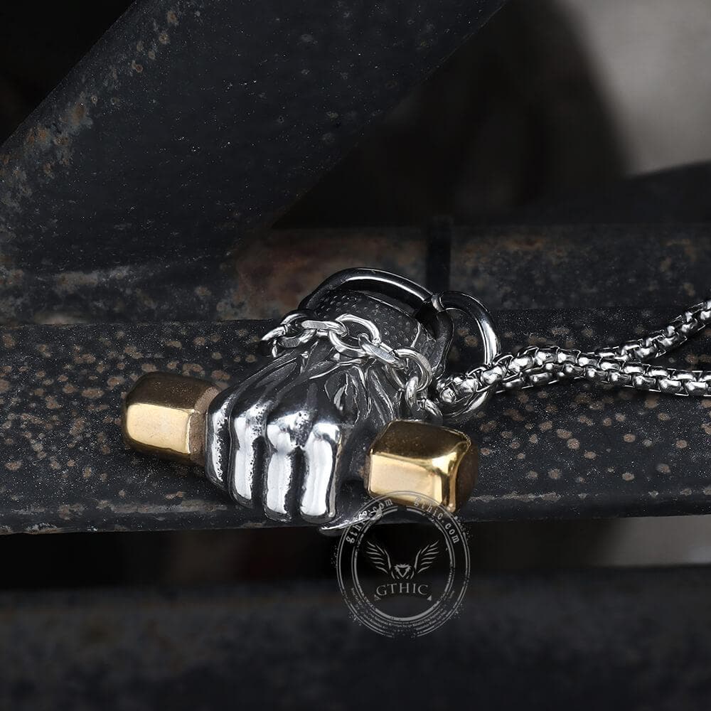 3658-fist-dumbbell-stainless-steel-pendant-7.jpg Fist Dumbbell Stainless Steel Pendant