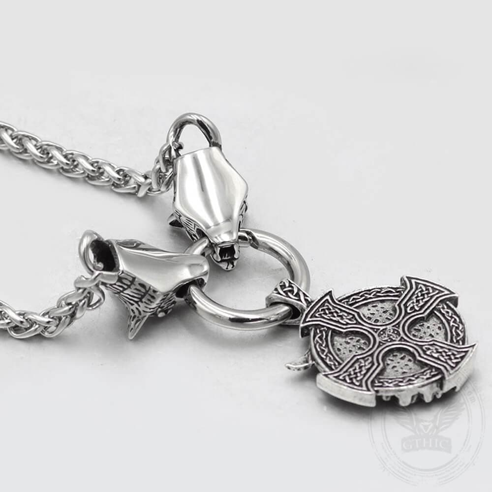 3661-odin-wolf-raven-stainless-steel-viking-necklace-5.jpg Odin Wolf Raven Stainless Steel Viking Necklace