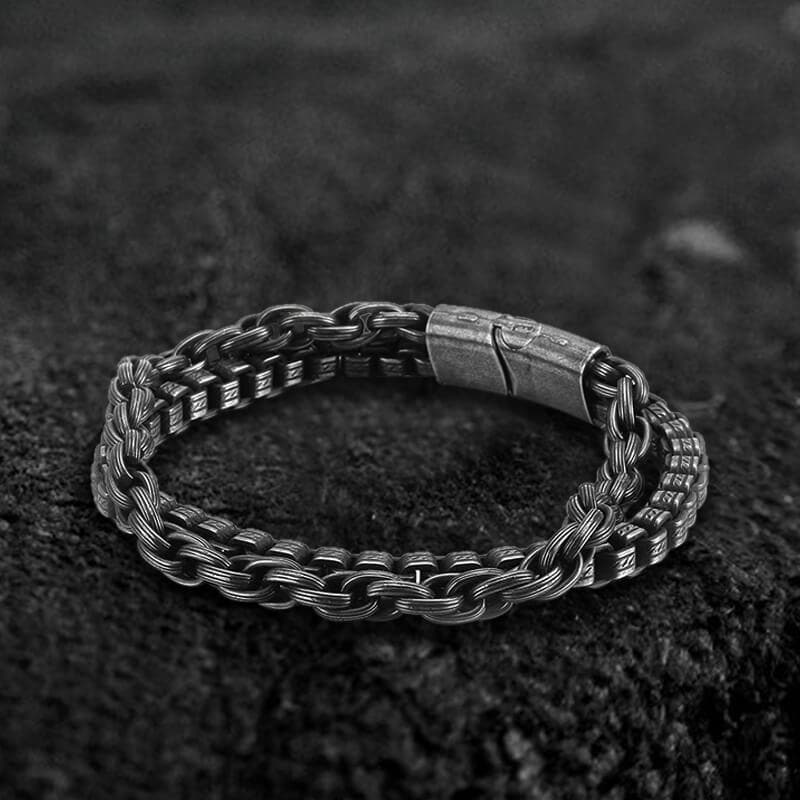 3665-double-chains-stainless-steel-bracelet-1.jpg Double Chains Stainless Steel Bracelet