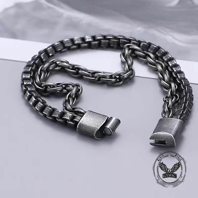 3665-double-chains-stainless-steel-bracelet-8.jpg Double Chains Stainless Steel Bracelet