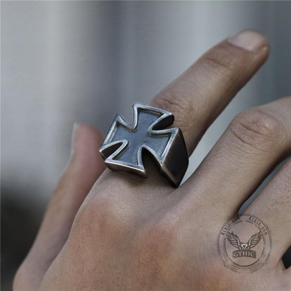 3681-vintage-iron-cross-stainless-steel-ring-2.jpg Vintage Iron Cross Stainless Steel Ring