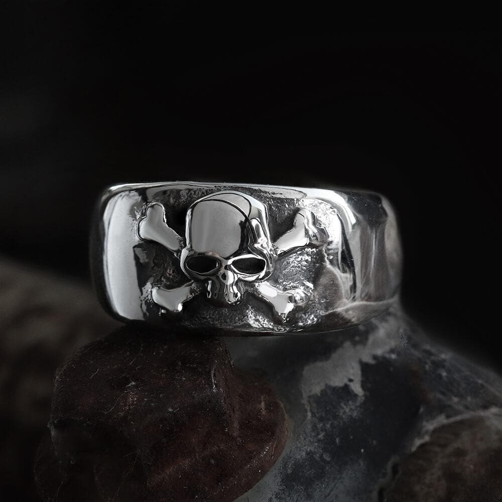 3702-skull-and-crossbones-stainless-steel-ring-1.jpg Skull and Crossbones Stainless Steel Ring