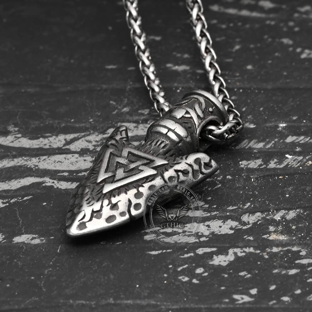 3715-valknut-stone-spear-stainless-steel-viking-pendant-3.jpg Valknut Stone Spear Stainless Steel Viking Pendant