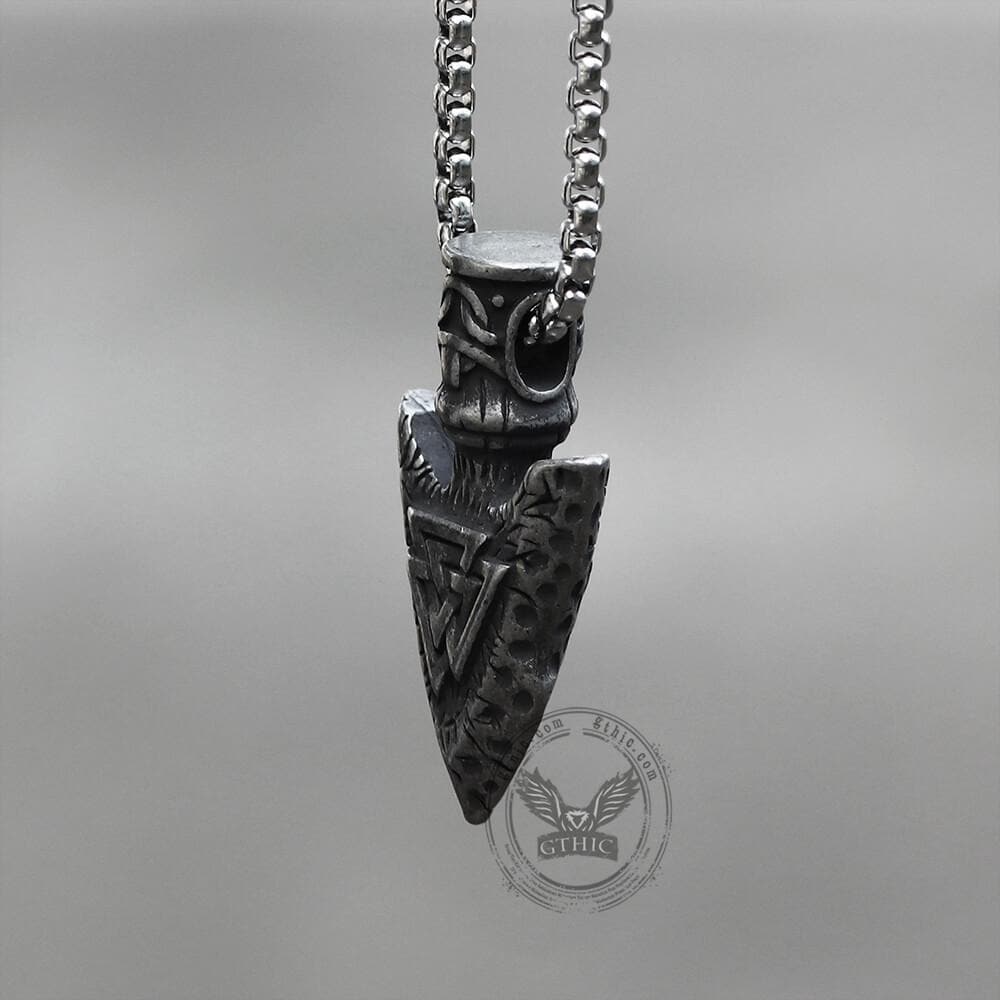3715-valknut-stone-spear-stainless-steel-viking-pendant-4.jpg Valknut Stone Spear Stainless Steel Viking Pendant