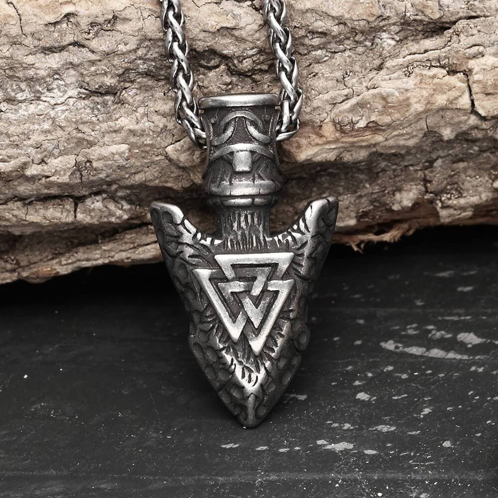 3715-valknut-stone-spear-stainless-steel-viking-pendant-5.jpg Valknut Stone Spear Stainless Steel Viking Pendant