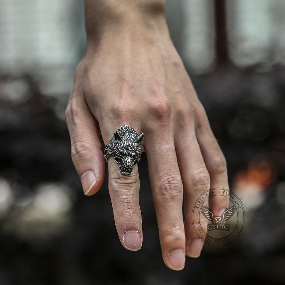 3775-fierce-wolf-stainless-steel-animal-ring-2.jpg Fierce Wolf Stainless Steel Animal Ring
