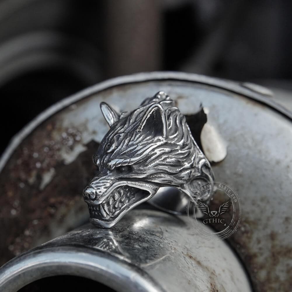 3775-fierce-wolf-stainless-steel-animal-ring-3.jpg Fierce Wolf Stainless Steel Animal Ring