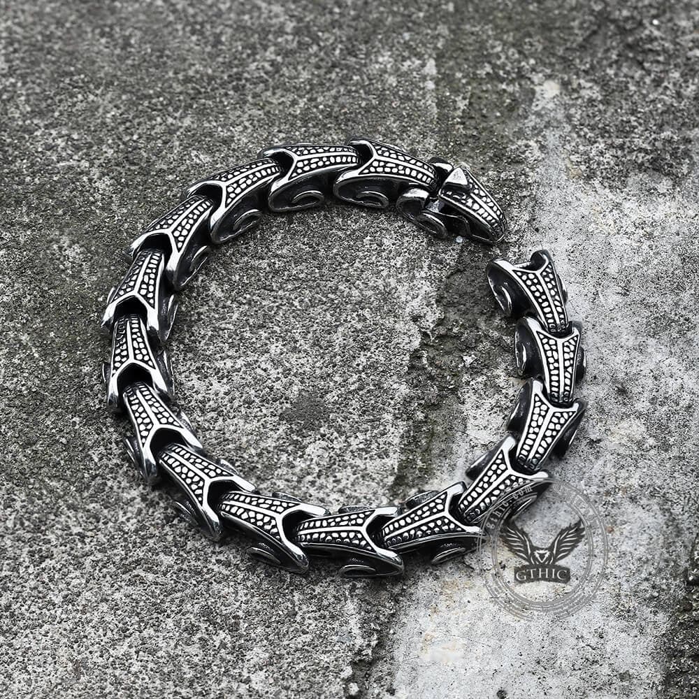3838-vintage-dragon-bones-stainless-steel-animal-bracelet-4.jpg Vintage Dragon Bones Stainless Steel Animal Bracelet