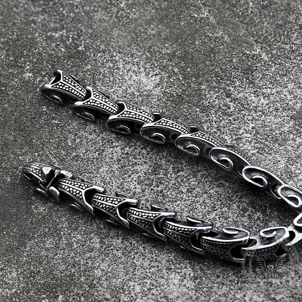 3838-vintage-dragon-bones-stainless-steel-animal-bracelet-6.jpg Vintage Dragon Bones Stainless Steel Animal Bracelet