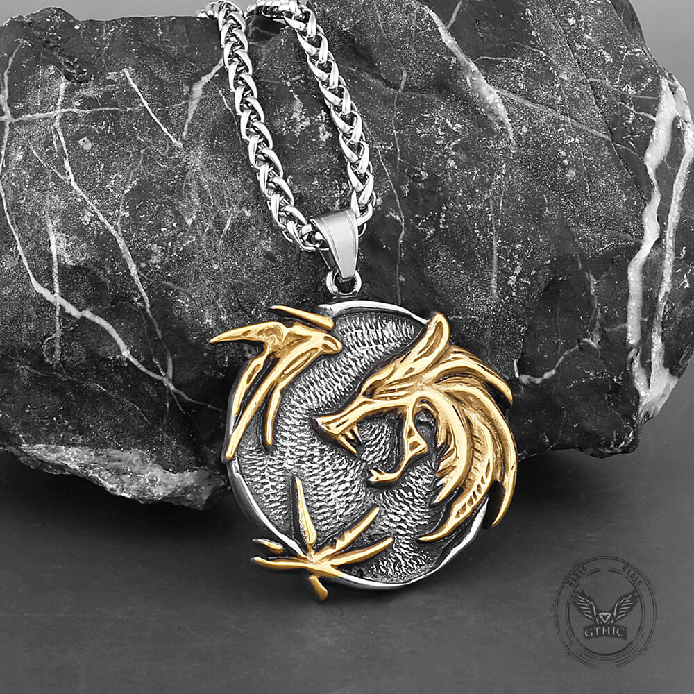 The Medallions Stainless Steel Wolf Pendant