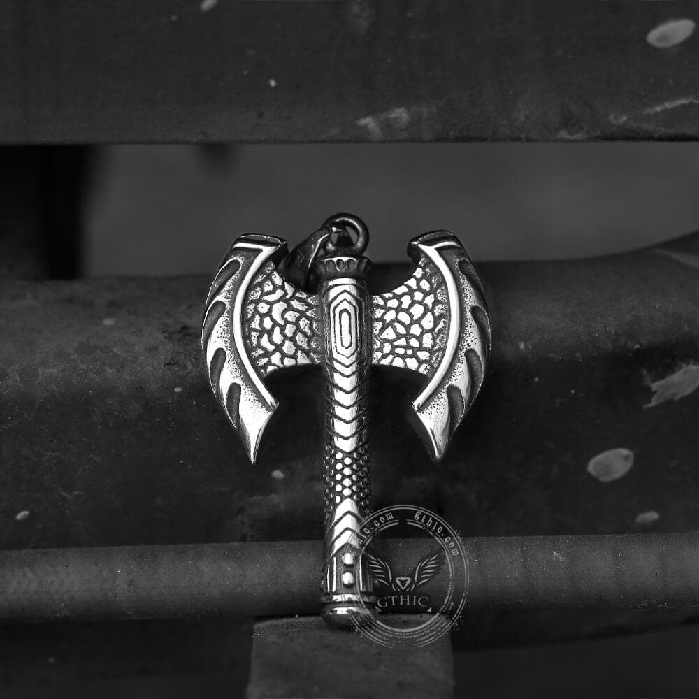 Vintage Viking Axe Stainless Steel Pendant
