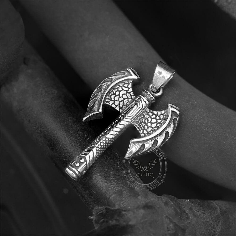 Vintage Viking Axe Stainless Steel Pendant