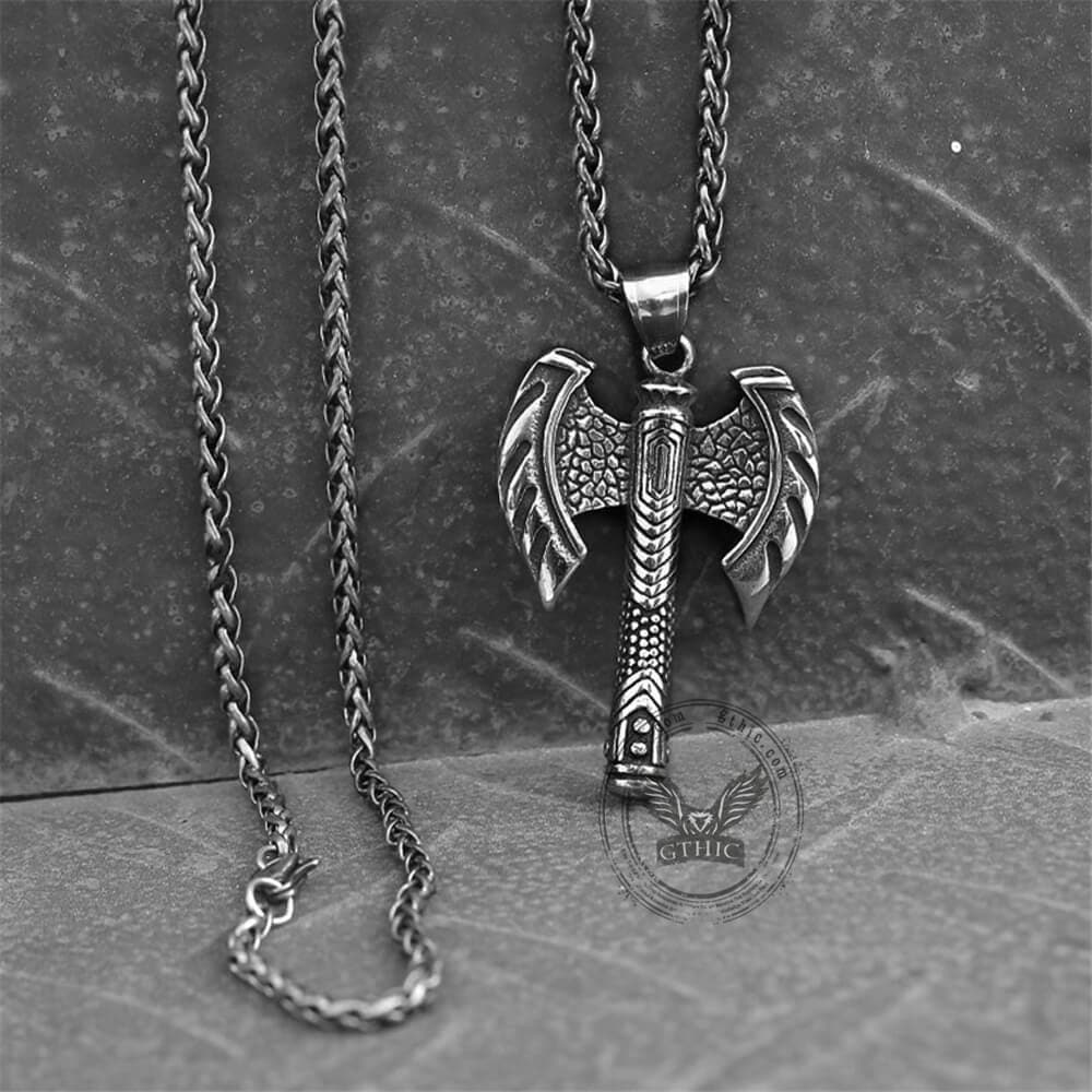 Vintage Viking Axe Stainless Steel Pendant