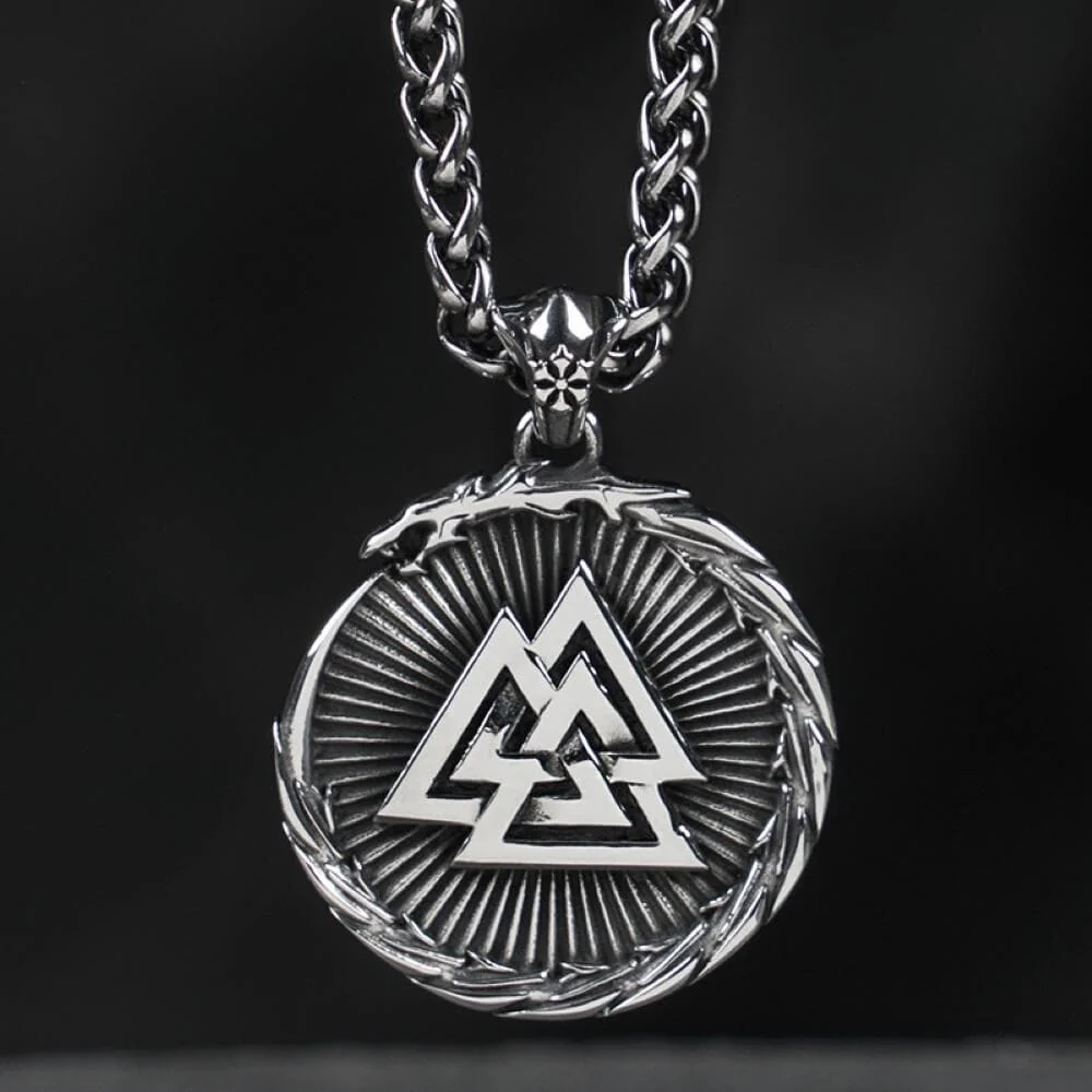 3917-valknut-stainless-steel-viking-dragon-pendant-1.webp Valknut Stainless Steel Viking Dragon Pendant