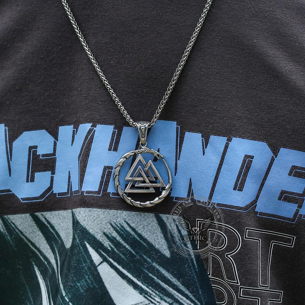 3917-valknut-stainless-steel-viking-dragon-pendant-5.jpg Valknut Stainless Steel Viking Dragon Pendant