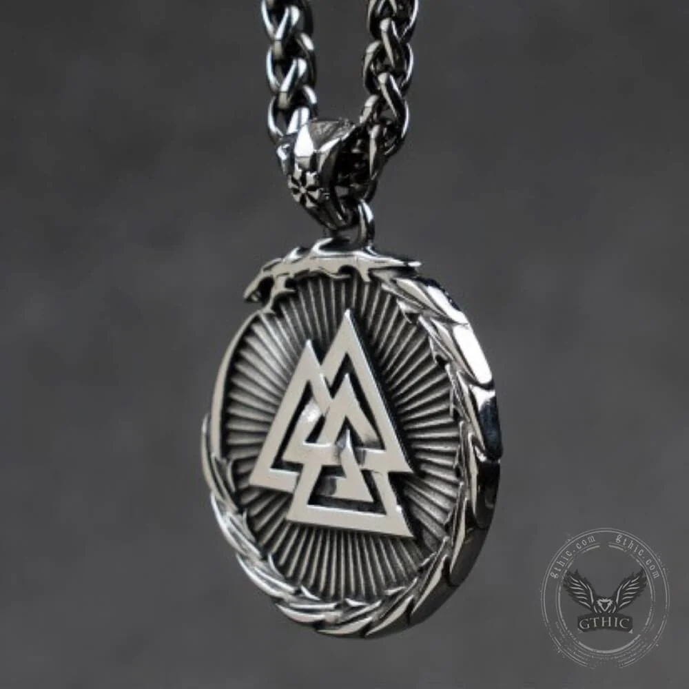 3917-valknut-stainless-steel-viking-dragon-pendant-7.webp Valknut Stainless Steel Viking Dragon Pendant