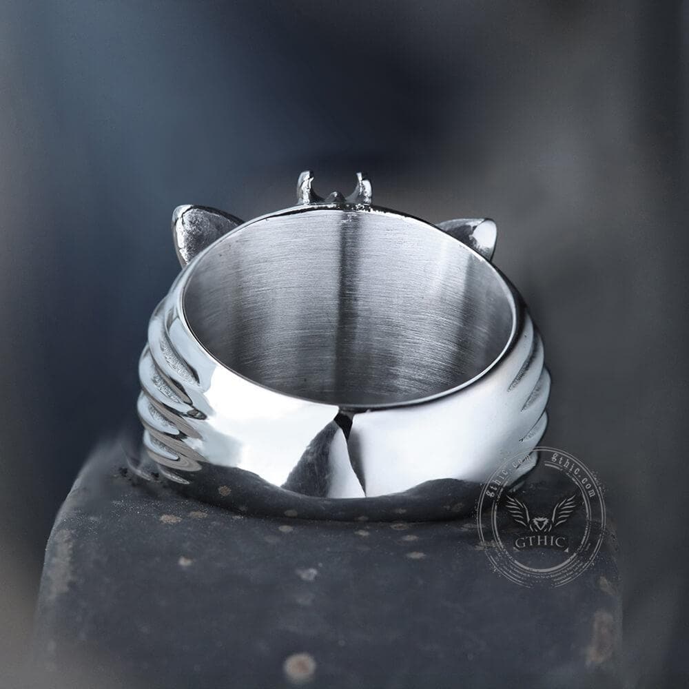 3920-skull-moth-butterfly-stainless-steel-ring-7.jpg Skull Moth Butterfly Stainless Steel Ring