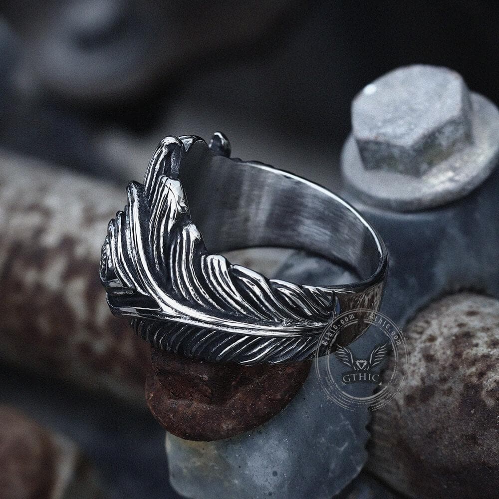 3940-eye-feather-stainless-steel-ring-5.jpg Eye Feather Stainless Steel Ring