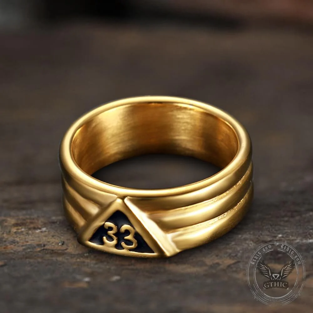 Angel Number 33 Stainless Steel Ring
