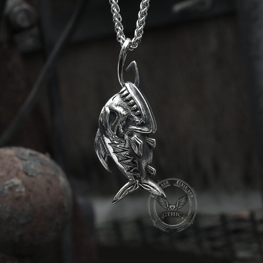 4093-fish-skeleton-stainless-steel-pendant-4.jpg Fish Skeleton Stainless Steel Pendant