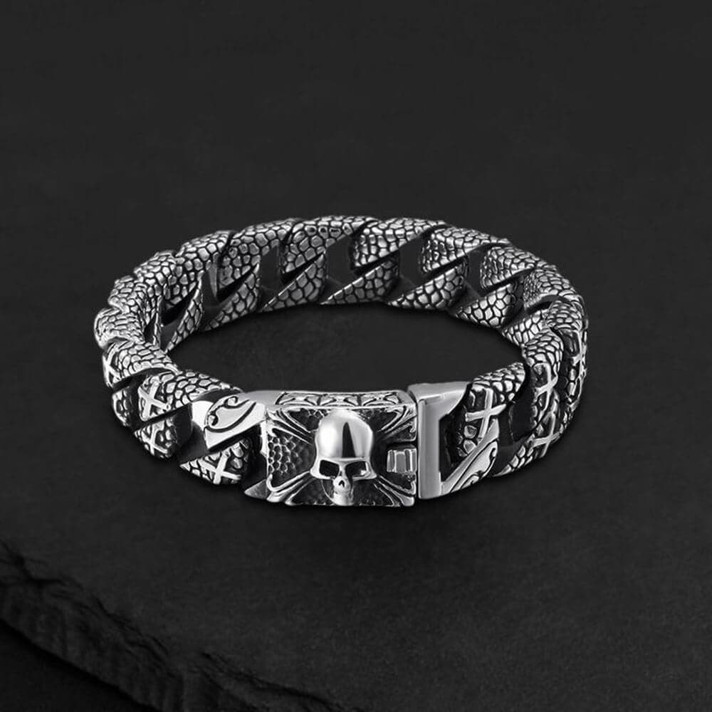 4095-skull-and-cross-stainless-steel-bracelet-3.jpg Skull and Cross Stainless Steel Bracelet