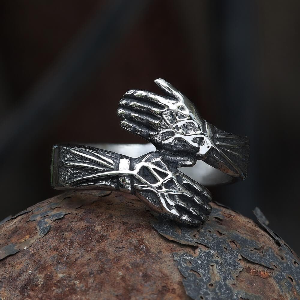 4140-hugging-hands-stainless-steel-ring-1.jpg Hugging Hands Stainless Steel Ring