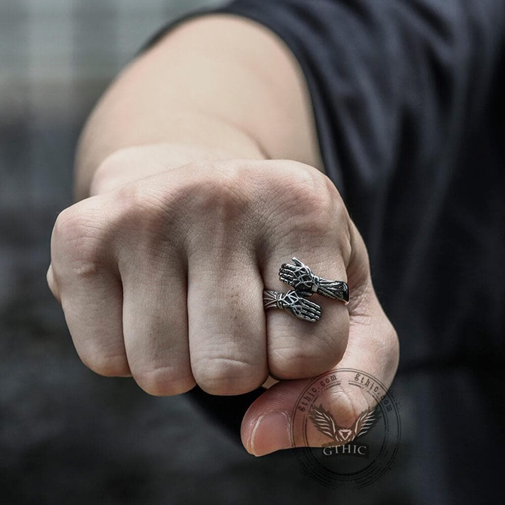 4140-hugging-hands-stainless-steel-ring-2.jpg Hugging Hands Stainless Steel Ring