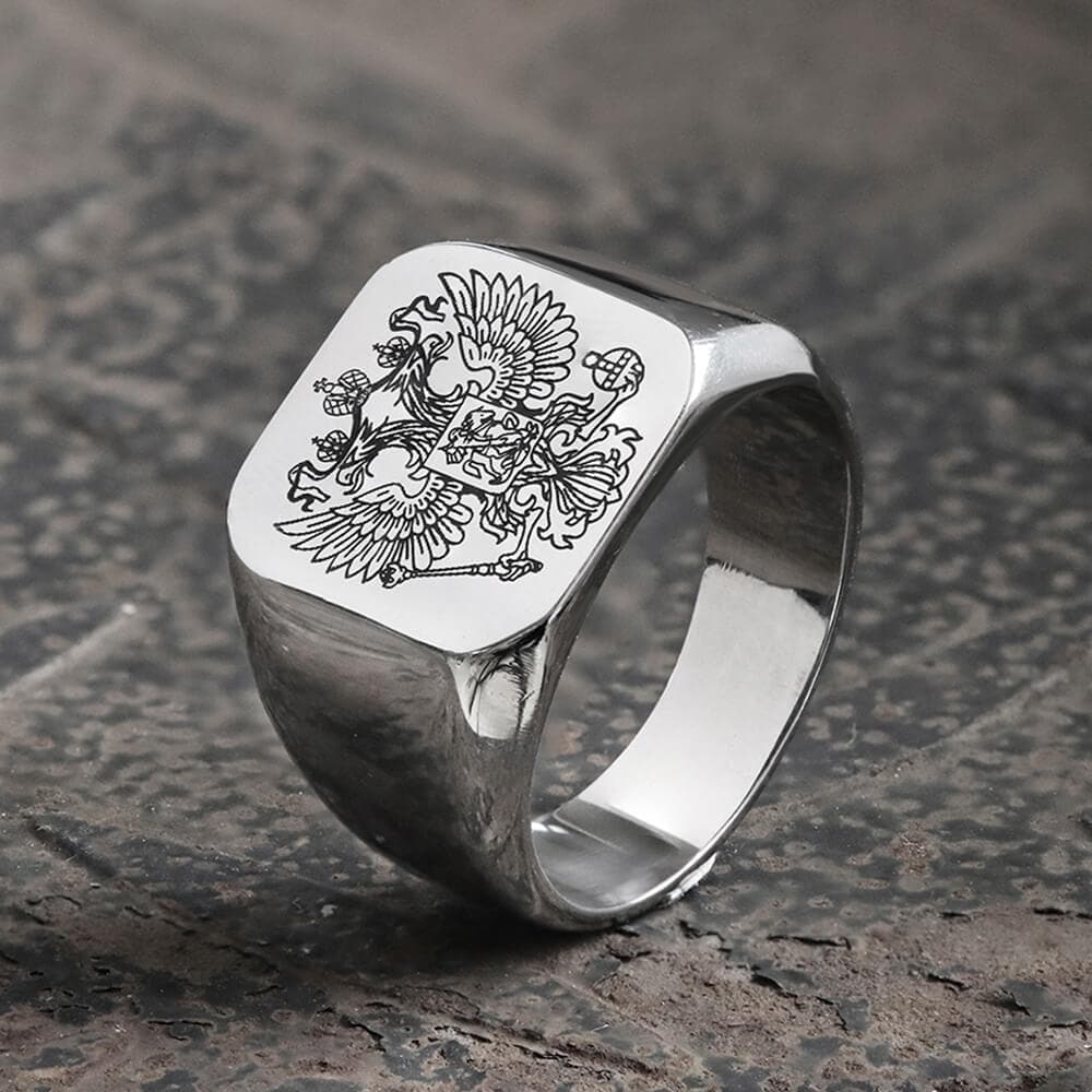 Double-Headed Eagle Stainless Steel Signet Ring