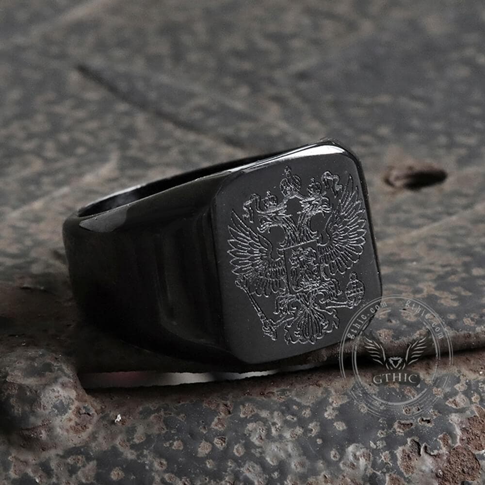 Double-Headed Eagle Stainless Steel Signet Ring