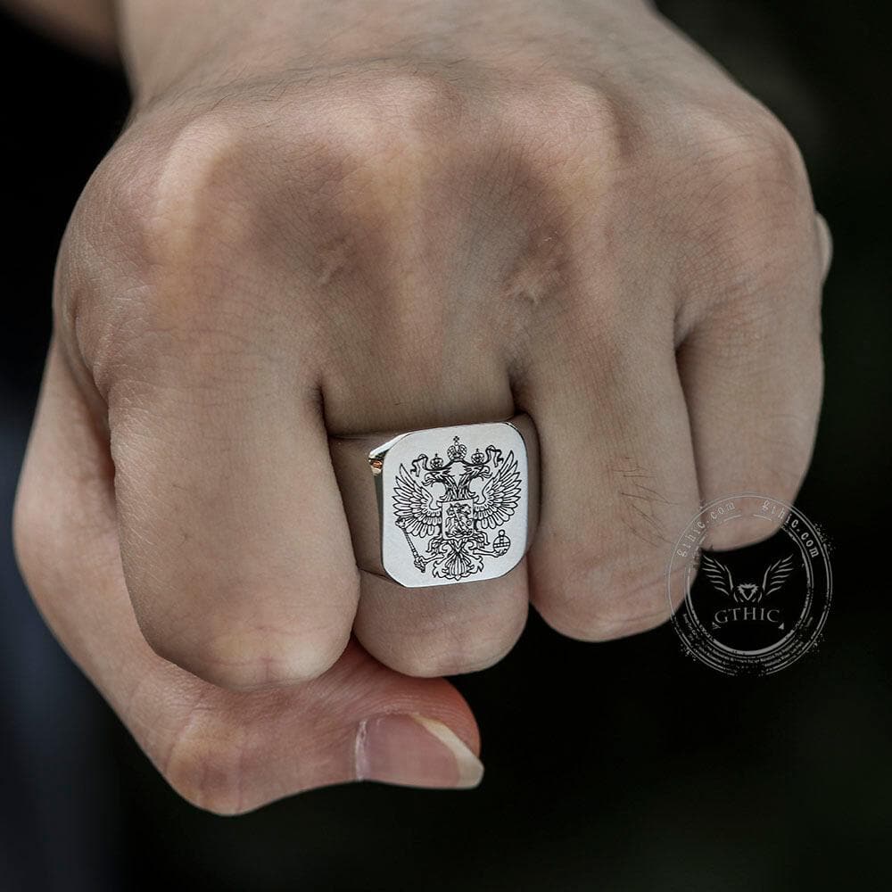 Double-Headed Eagle Stainless Steel Signet Ring