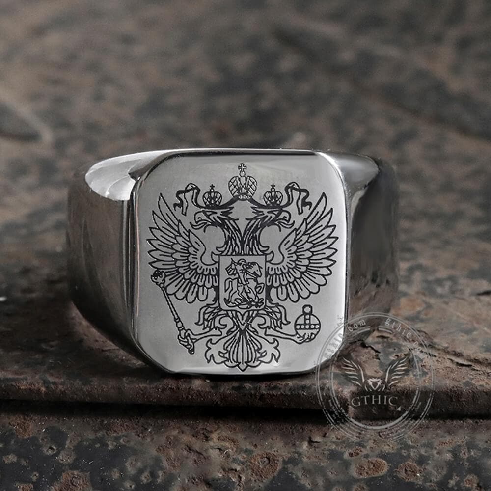 Double-Headed Eagle Stainless Steel Signet Ring