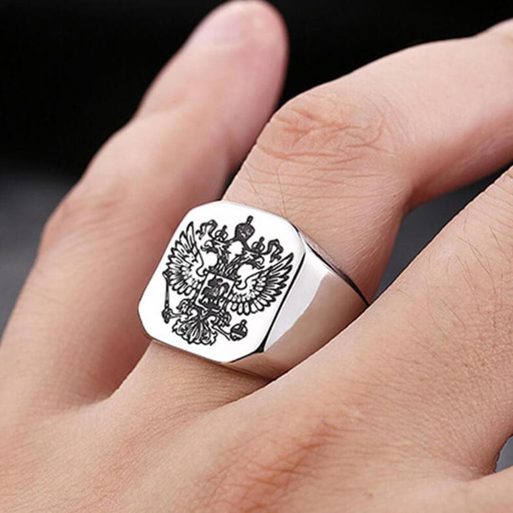 Double-Headed Eagle Stainless Steel Signet Ring