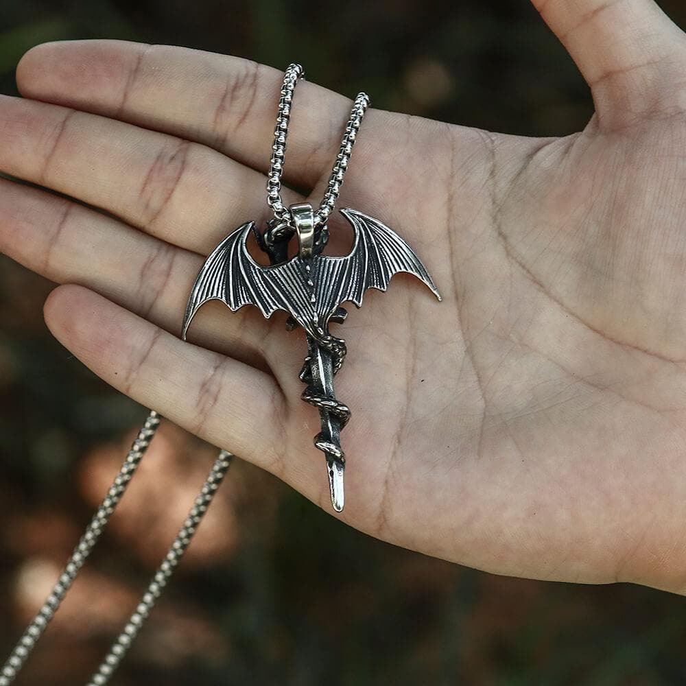 4256-gothic-dragon-stainless-steel-pendant-3.jpg Gothic Dragon Stainless Steel Pendant