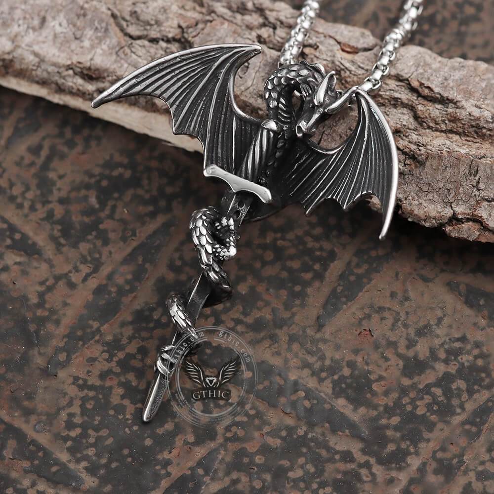 4256-gothic-dragon-stainless-steel-pendant-4.jpg Gothic Dragon Stainless Steel Pendant