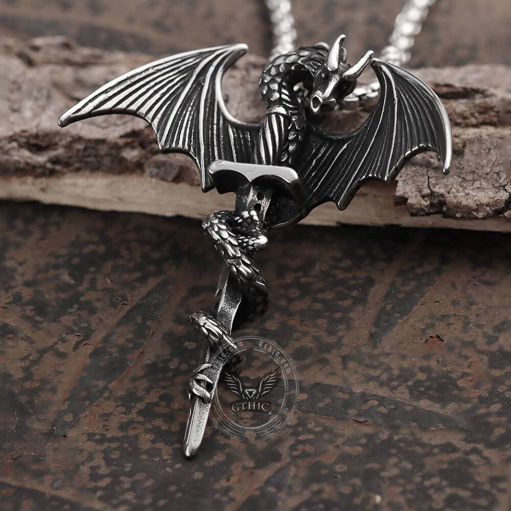 4256-gothic-dragon-stainless-steel-pendant-6.jpg Gothic Dragon Stainless Steel Pendant