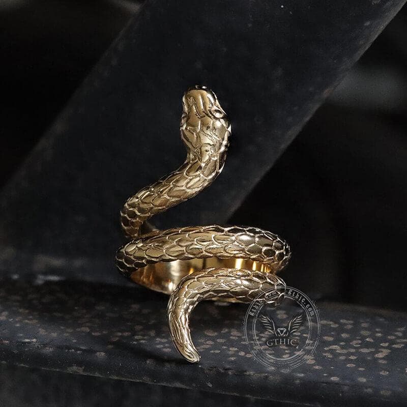 Retro Punk Winding Snake Cobra Stainless Steel Ring