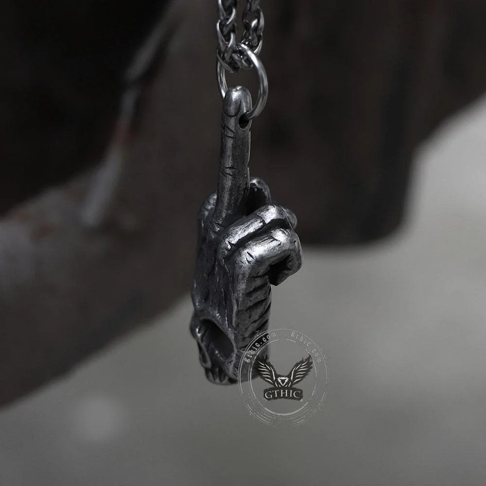 Gothic Dark Rock Stainless Steel Skull Necklace