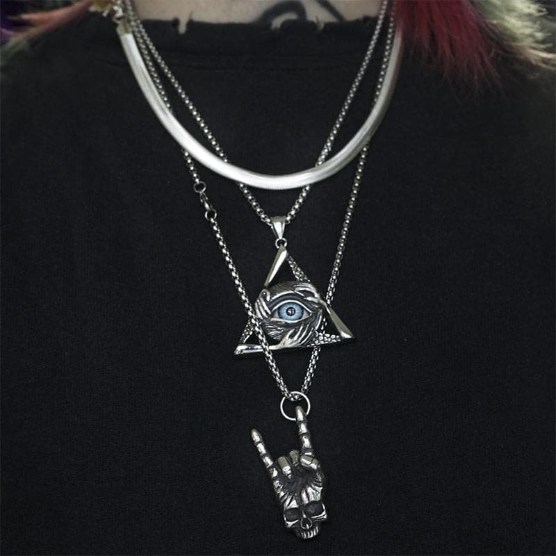 4271-triangular-evil-eye-skull-bones-stainless-steel-pendant-3.jpg Triangular Evil Eye Skull Bones Stainless Steel Pendant