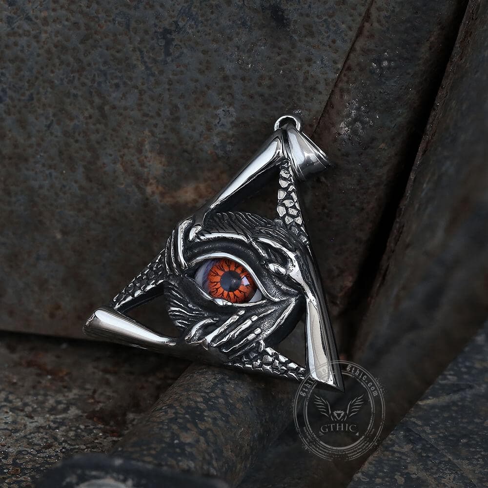 4273-red-pendant-only-red-pendant-only-variation-1.jpg Triangular Evil Eye Skull Bones Stainless Steel Pendant