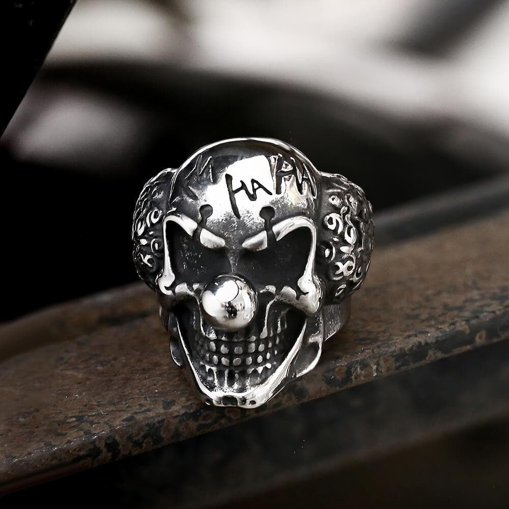 4282-vintage-joker-clown-stainless-steel-skull-ring-1.jpg Vintage Joker Clown Stainless Steel Skull Ring