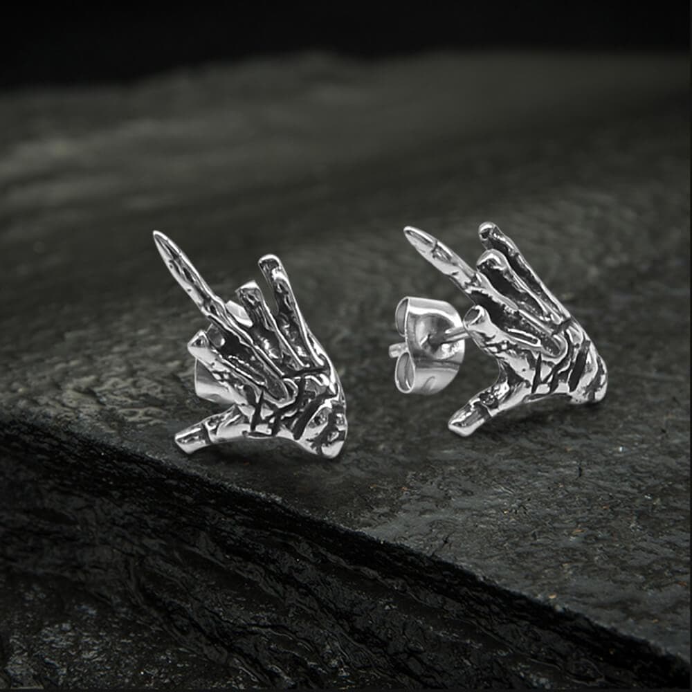 4288-middle-finger-ghost-hand-stainless-steel-ear-stud-5.jpg Middle Finger Ghost Hand Stainless Steel Ear Stud
