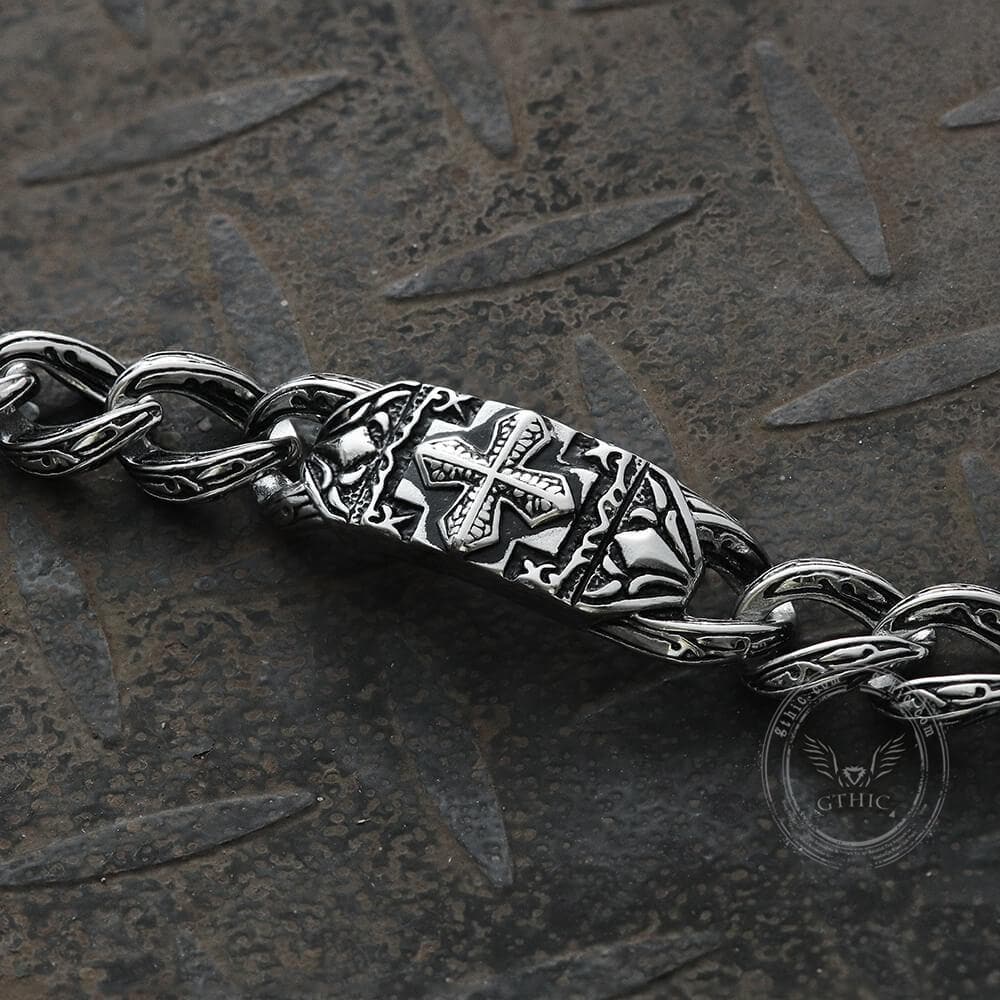 4340-vintage-cross-pattern-stainless-steel-bracelet-5.jpg Vintage Cross Pattern Stainless Steel Bracelet