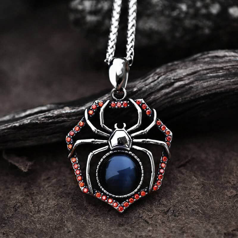 4498-gemstone-spider-stainless-steel-pendant-1.jpg Gemstone Spider Stainless Steel Pendant