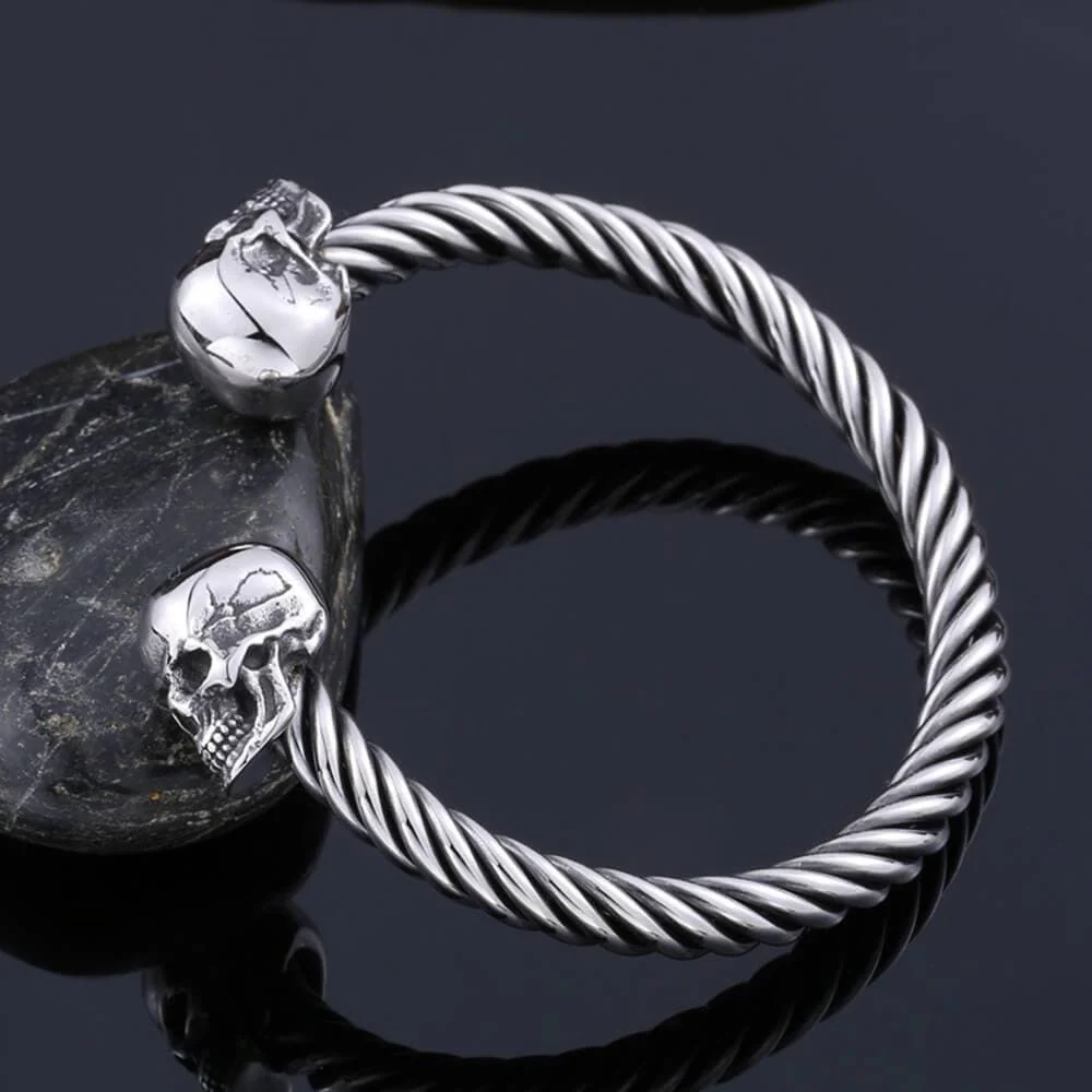 4546-ghost-head-stainless-steel-opening-bracelet-1.webp Ghost Head Stainless Steel Opening Bracelet