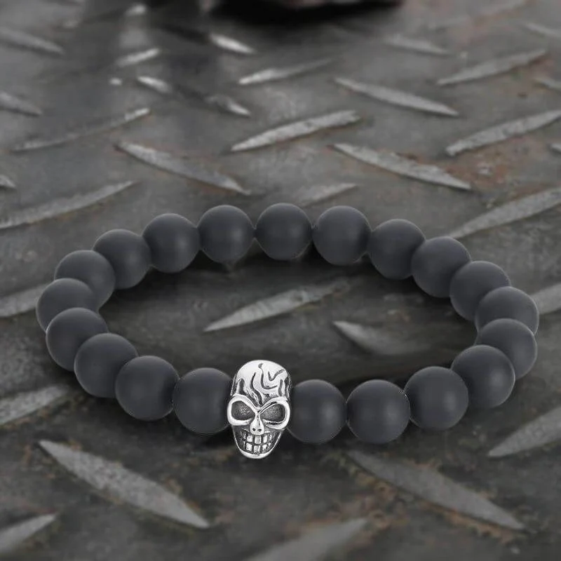 Cross Skull Turquoise Stainless Steel Bracelet