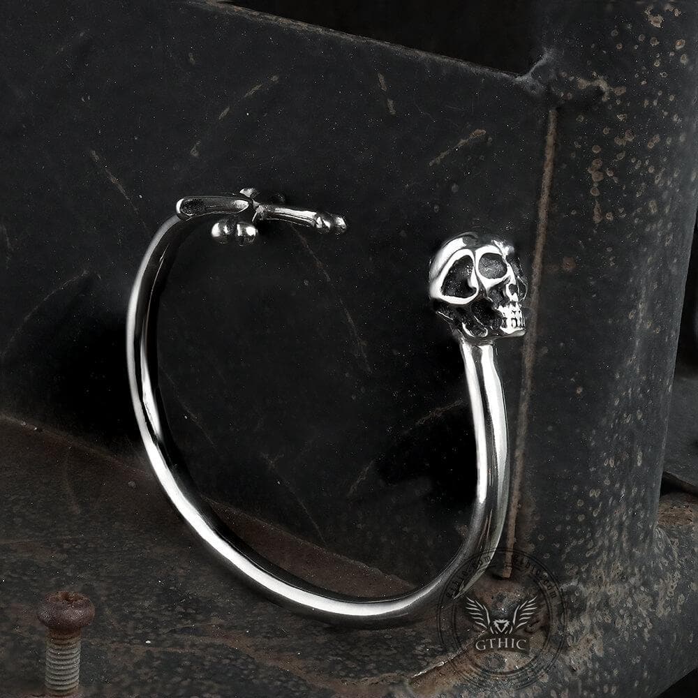 4585-skull-and-crossbones-stainless-steel-open-bracelet-3.jpg Skull and Crossbones Stainless Steel Open Bracelet