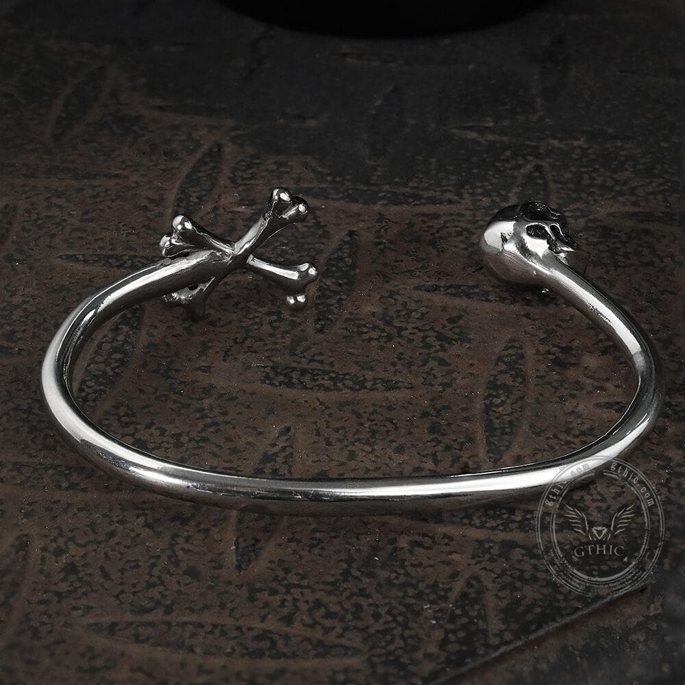 4585-skull-and-crossbones-stainless-steel-open-bracelet-4.jpg Skull and Crossbones Stainless Steel Open Bracelet